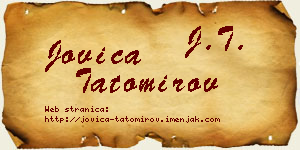 Jovica Tatomirov vizit kartica